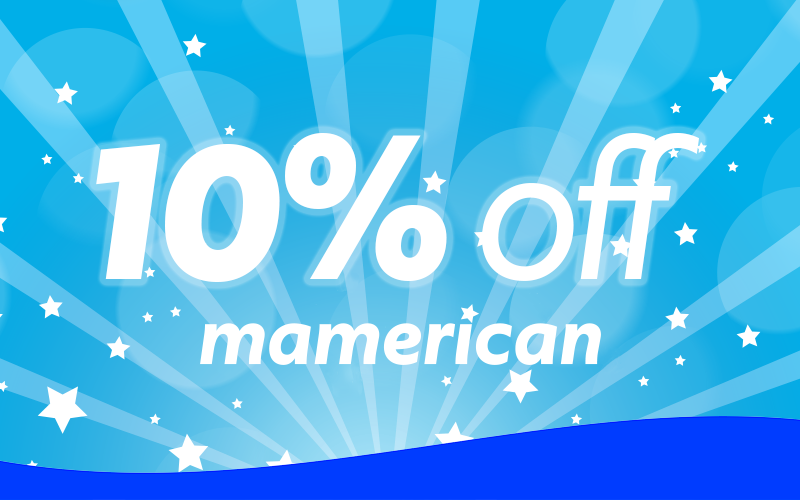 mamerican student discount 10% off image prompt.